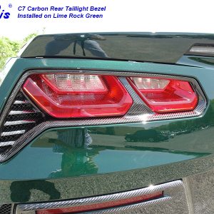 C7 14-UP Lamination Black Carbon Taillight Surround Bezel, 2 pcs/set (Core Exchange)