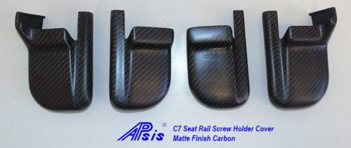 C7 14-UP Lamination Black Carbon Seat Rail Cover 4pcs/set