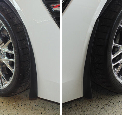 C7 Z06 15-19 Front or Rear Splash Guard with or without Side Skirt, 2 pcs/pair, or 4pcs per car, (Matte Black,Carbon Flash, High Gloss Carbon or Matte Finish Carbon)