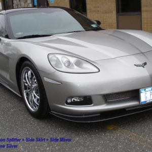 C6 05-13, Matte Black, Black Carbon or Silver Carbon ZR1 Style Front Splitter Fit for Coupe or Convertible