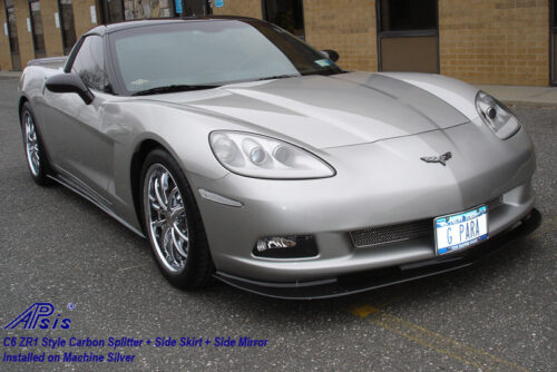 C6 05-13, Matte Black, Black Carbon or Silver Carbon ZR1 Style Front Splitter Fit for Coupe or Convertible