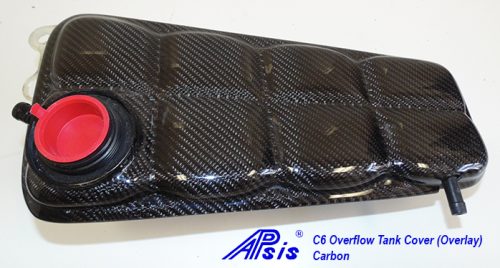 C6 05-13 Black Carbon or Silver Carbon Radiator Overflow Tank Cover (Overlay)