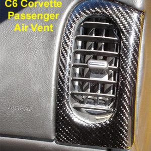 C6 05-13 Lamination Burlwood, Black Carbon or Silver Carbon Passenger Air Vent (Core Exchange)