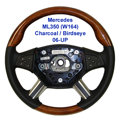 Mercedes ML350 / ML500 with Quick Shift, Burlwood, Birdseye or Dark Burlwood Steering Wheel 06-12