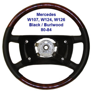 Mercedes W107 Burlwood or Zebrano Wood NO Airbag Steering Wheel 80-84