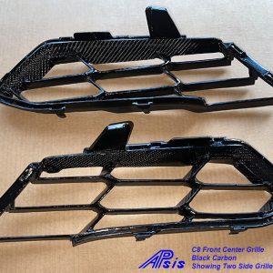 C8 20-UP, The two Side Vents of Front Center Grille, The Visible Area Are in High Gloss Carbon, 2 pcs/set, (Core Exchange)