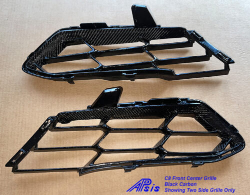 C8 20-UP, The two Side Vents of Front Center Grille, The Visible Area Are in High Gloss Carbon, 2 pcs/set, (Core Exchange)