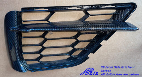 C8 20-UP, Front Side Grille Air Vents, 2 pcs/set, High Gloss Carbon (Core Exchange)