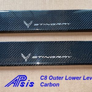 C8 20-UP, Outer Lower Level Sill, 2 pcs/set, High Gloss Carbon (Core Exchange)