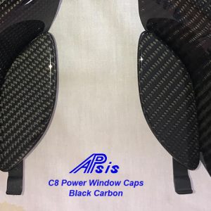 C8 20-UP, Power Window Bezel Extended Cap, 2 pcs/set, High Gloss Carbon (Core Exchange)